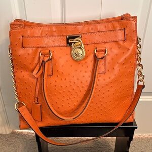Michael Kors Orange Textured Tote